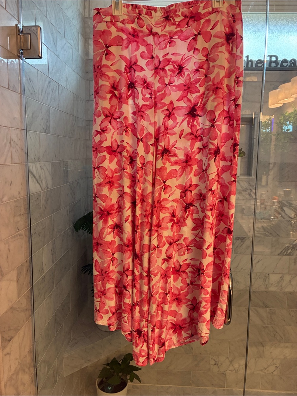 Pink Floral Rayon Pants  - Breezy Women's 100% Rayon Breathable